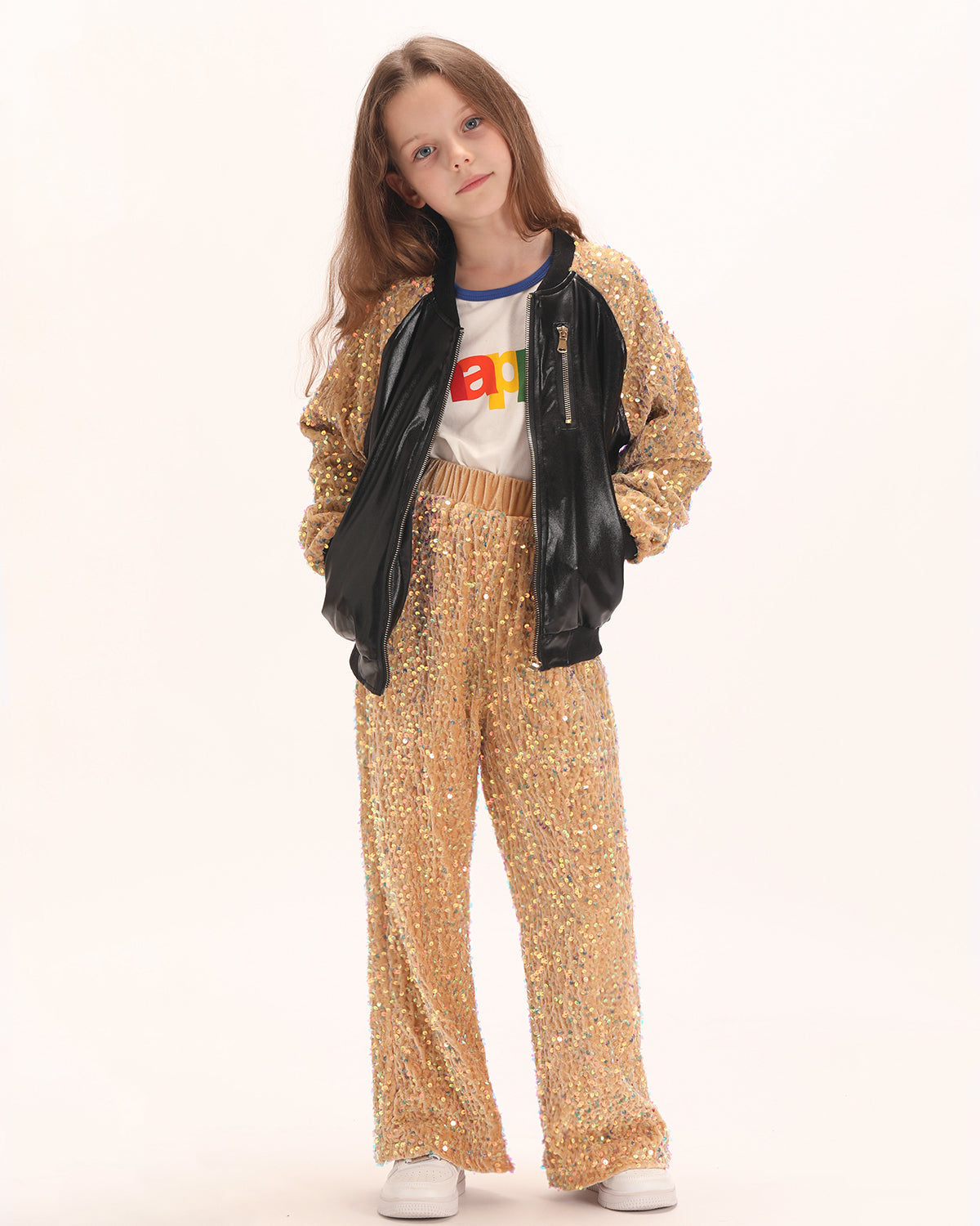 Sequin Metallic Bomber Jacket
