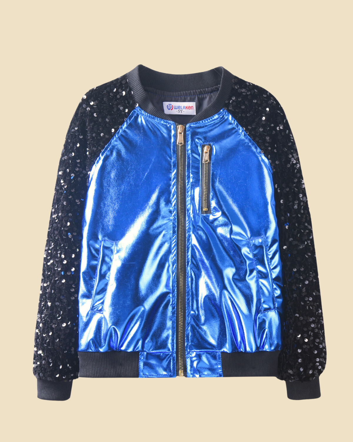 Sequin Metallic Bomber Jacket
