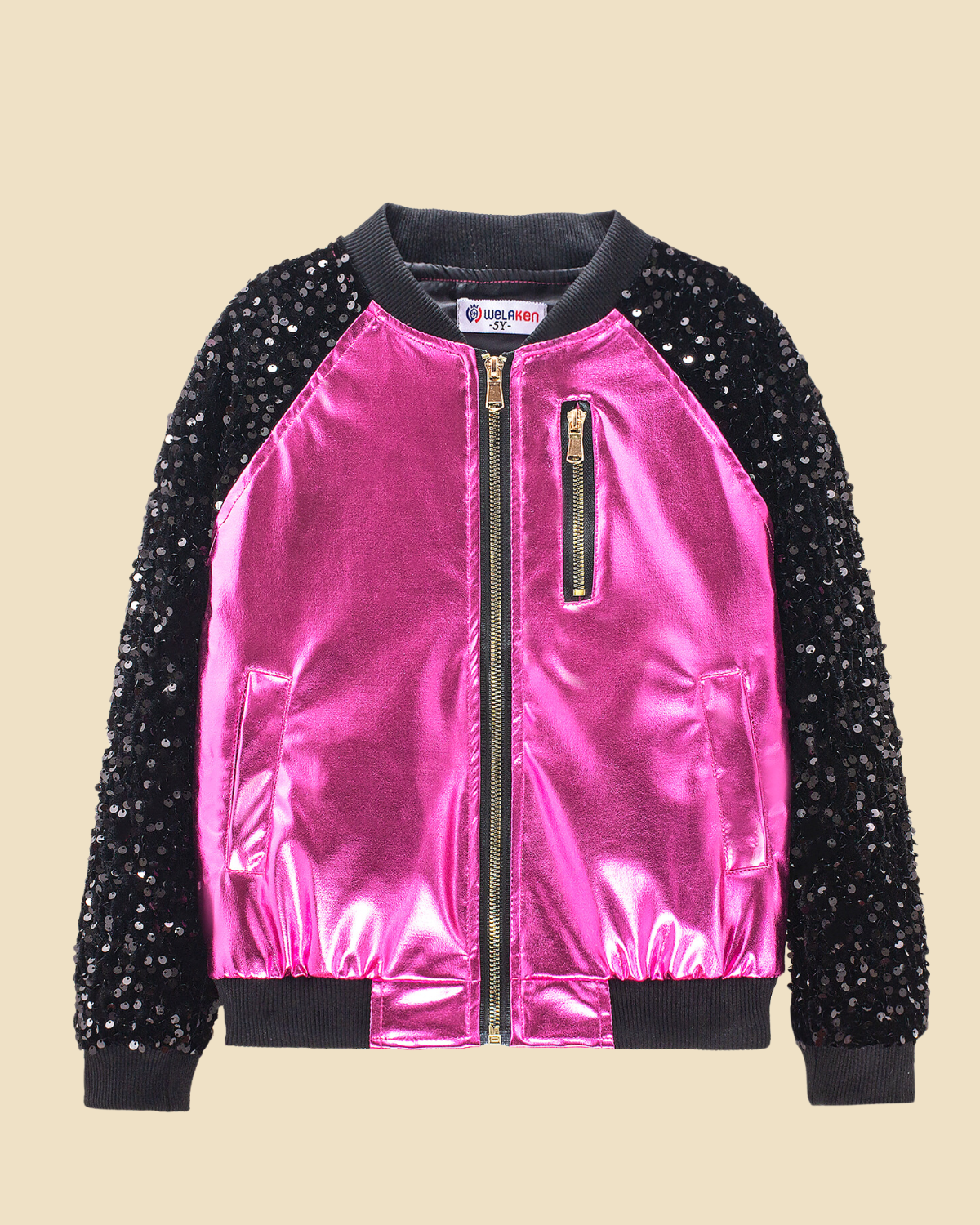 Sequin Metallic Bomber Jacket
