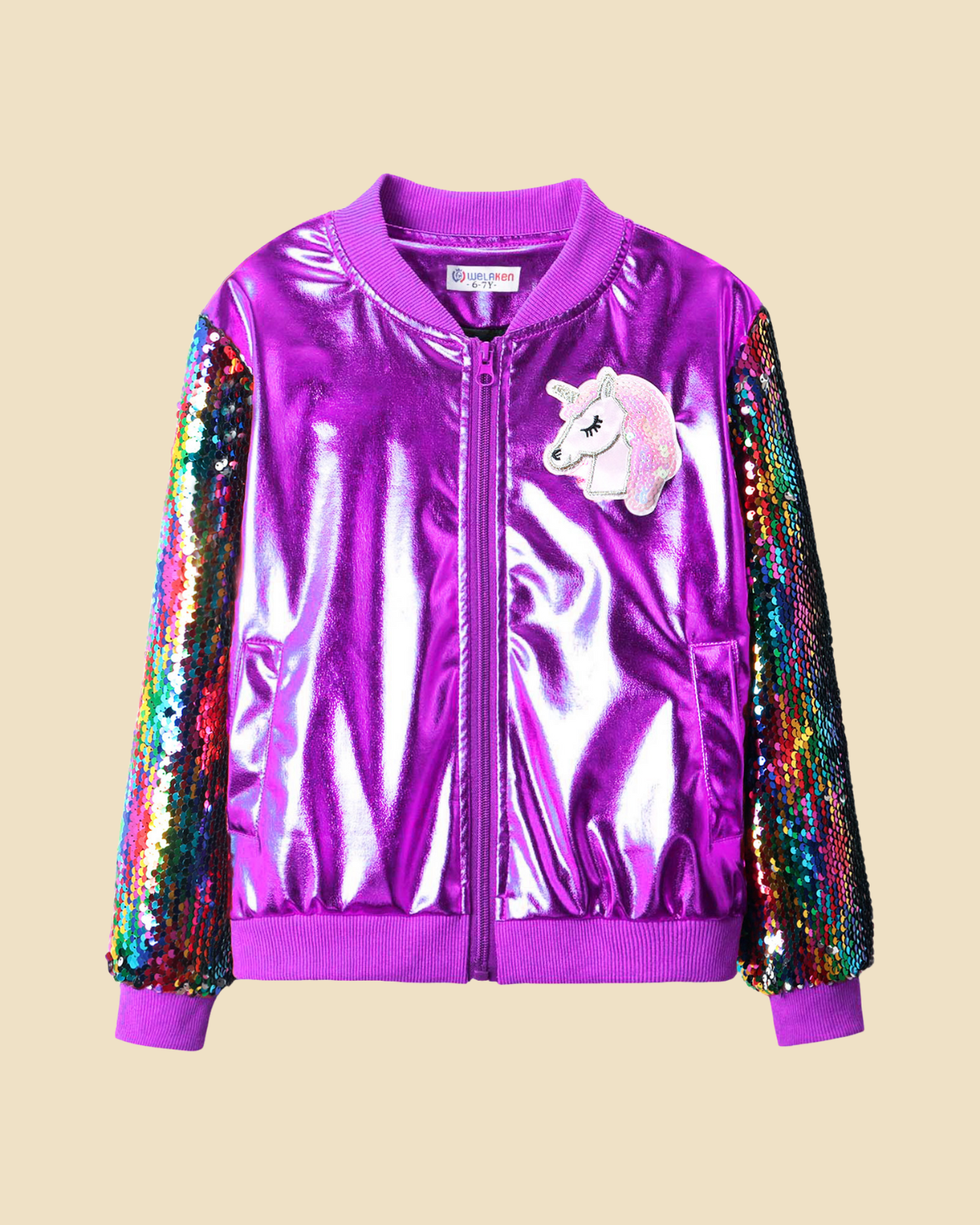 Unicorn Sequin Bomber Jacket