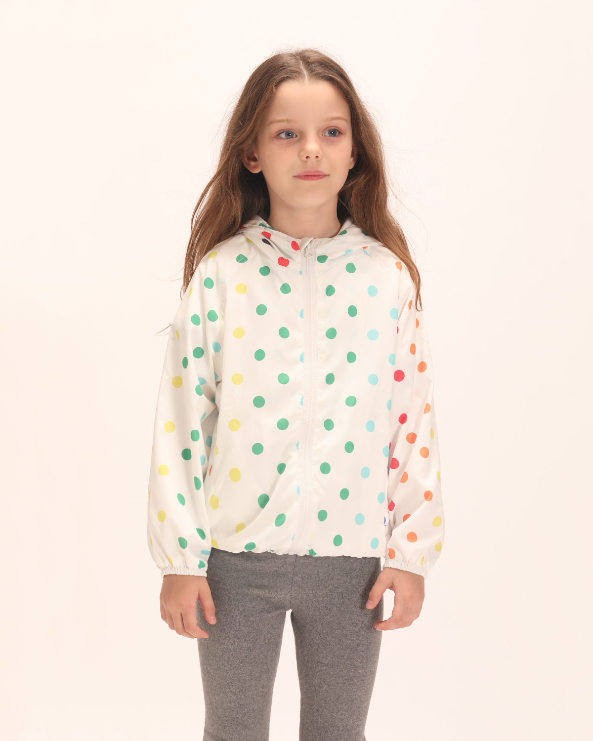Lightweight Dot Print Jacket White