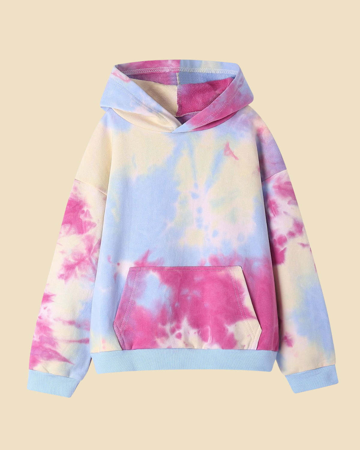 Tie-Dyed Print Hooded Sweatshirt