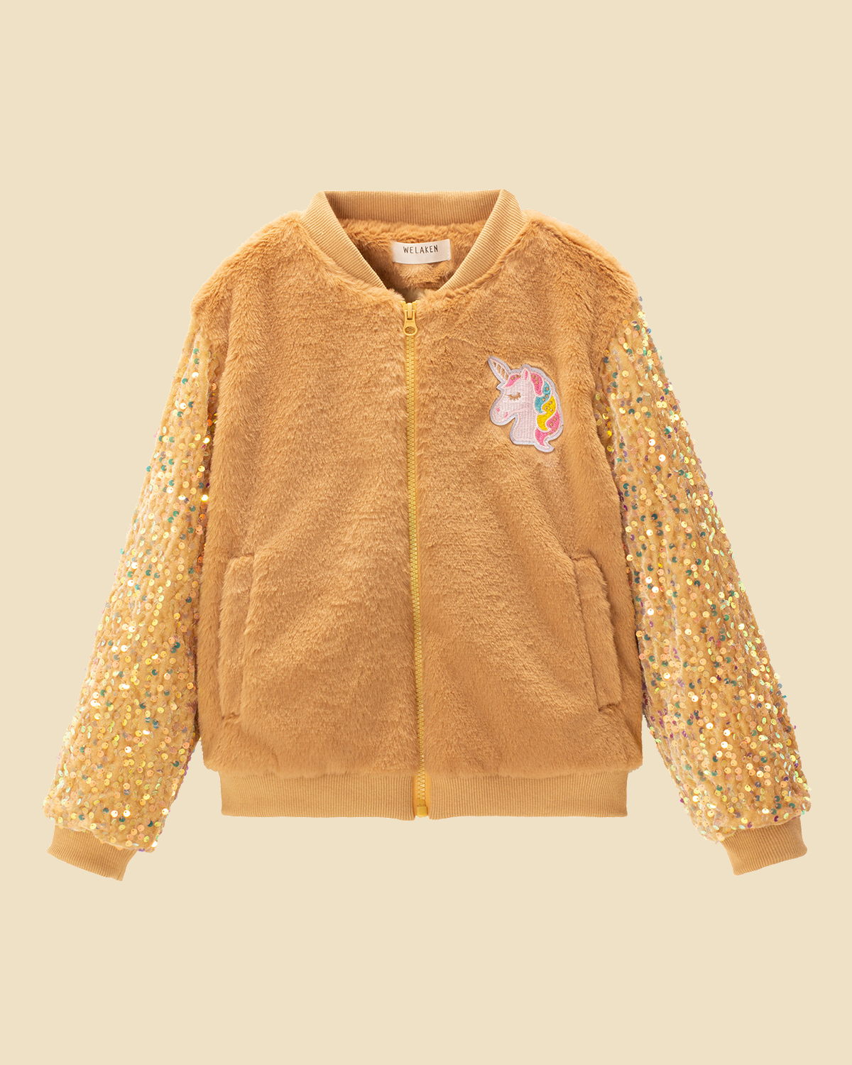 Unicorn Magic: Girls' Sequin Sleeves Fleece Jacket