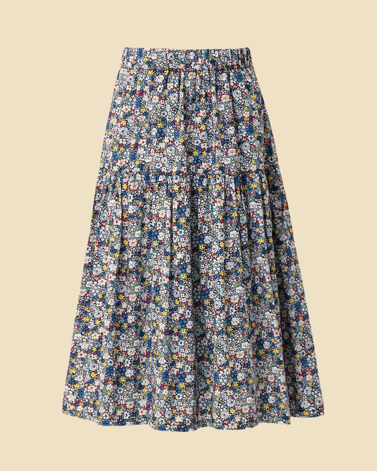 Girls Floral Midi Skirt Blue