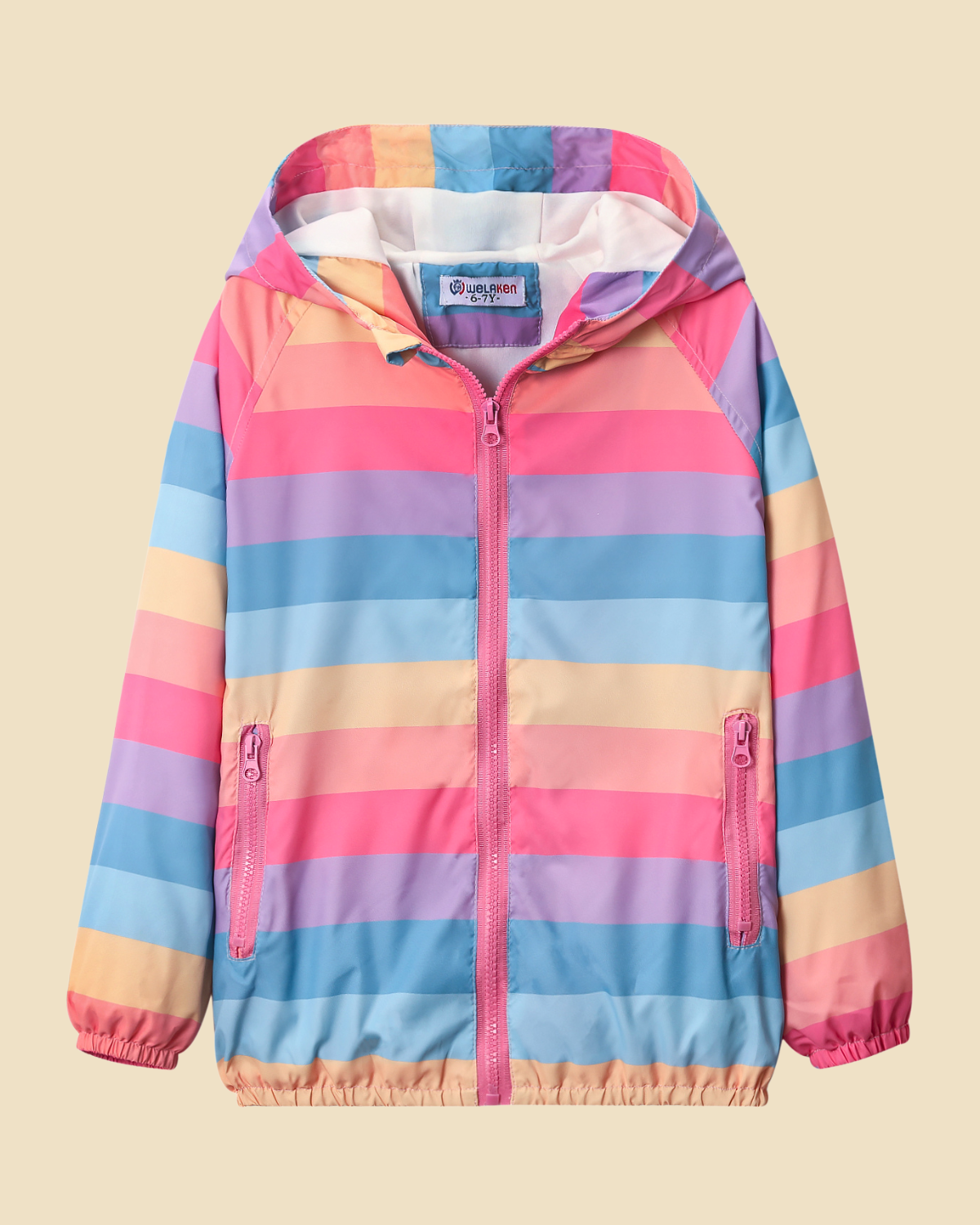 Lightweight Rainbow Striped Jacket Multi