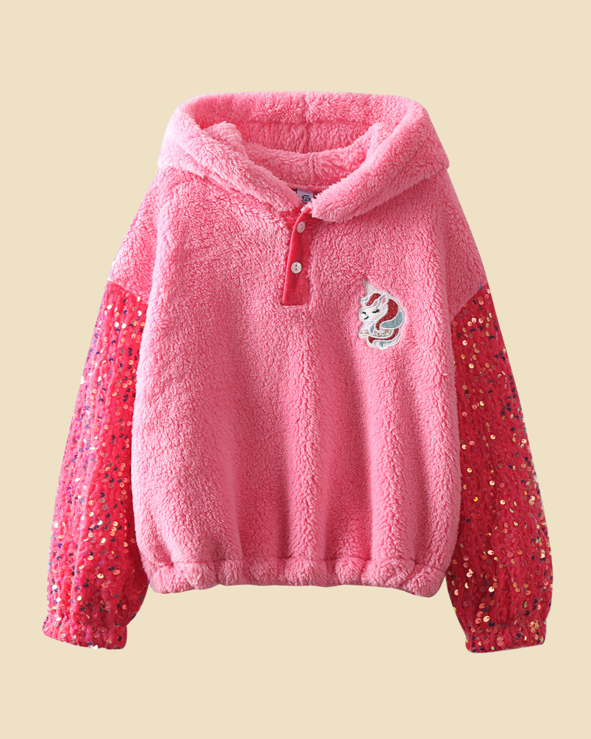 Enchanting Unicorn: Girls' Sherpa Fleece Sweatshirt