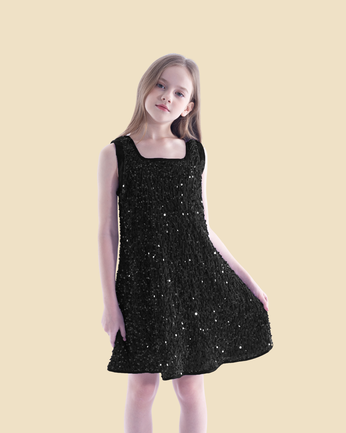 Girls Sequin Sleeveless Dress