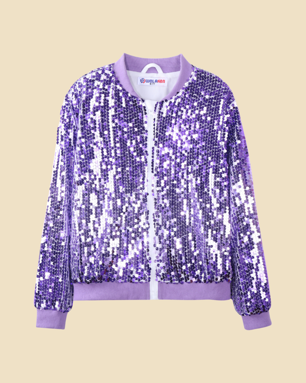 Glitter Galore: Girls' Lightweight Ombre Sequin Bomber Jacket
