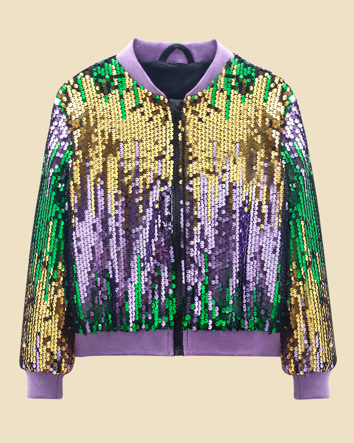 Glitter Galore: Girls' Lightweight Ombre Sequin Bomber Jacket