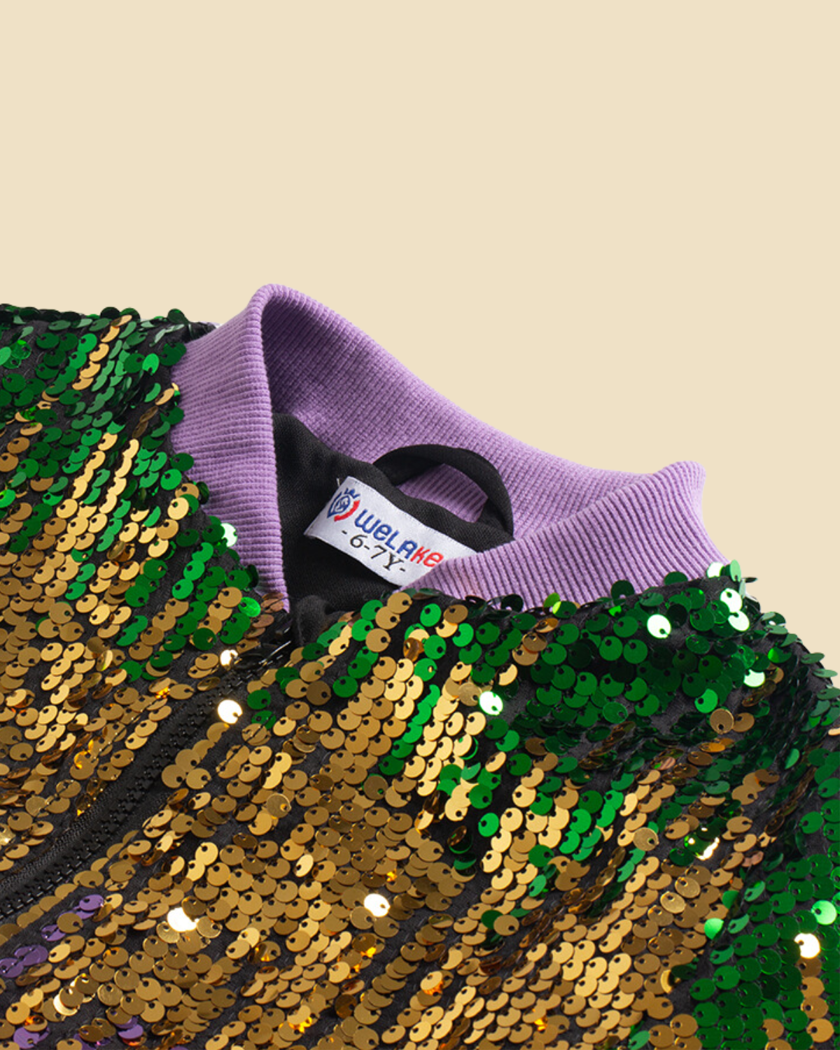Glitter Galore: Girls' Lightweight Ombre Sequin Bomber Jacket