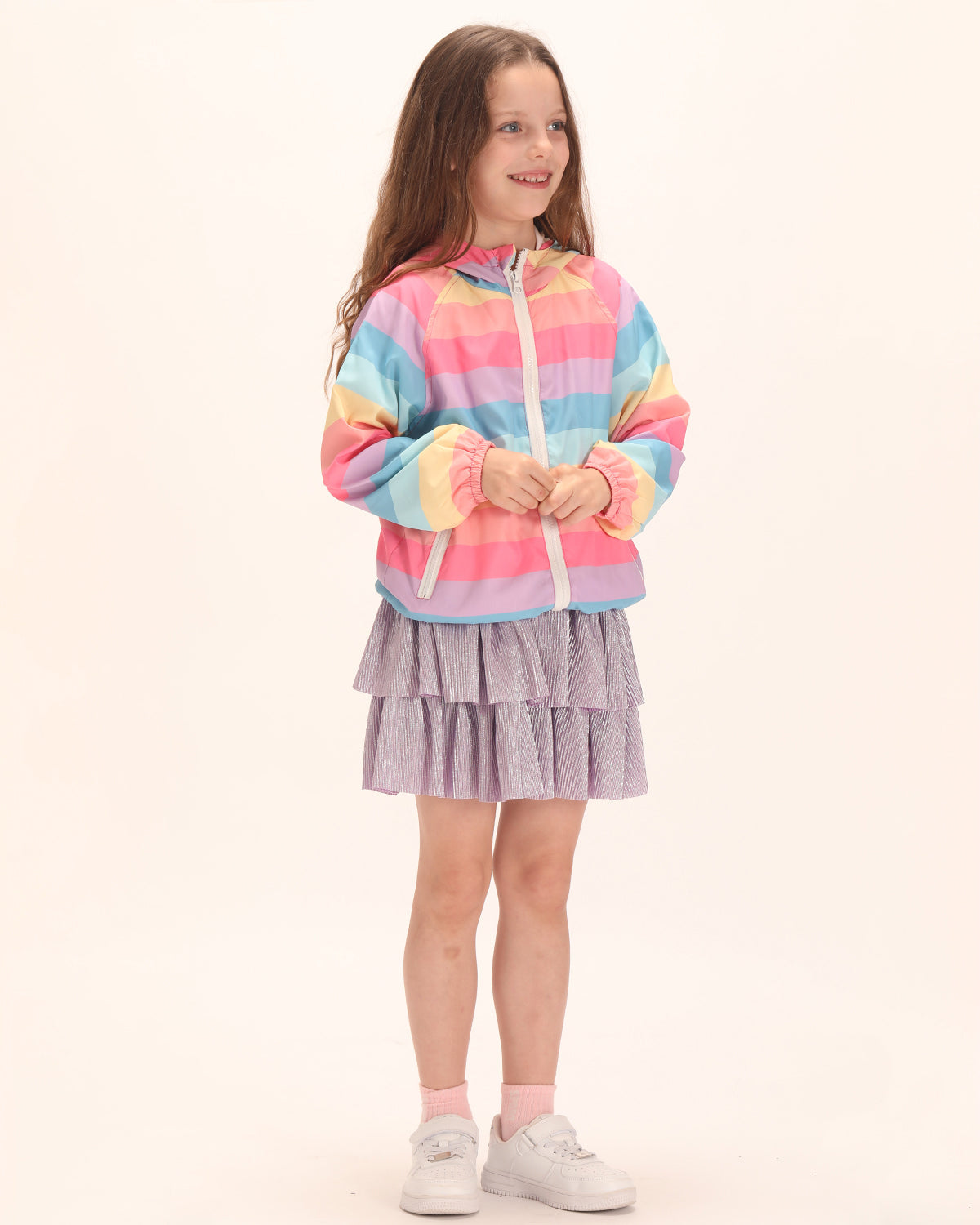 Lightweight Rainbow Striped Jacket Multi