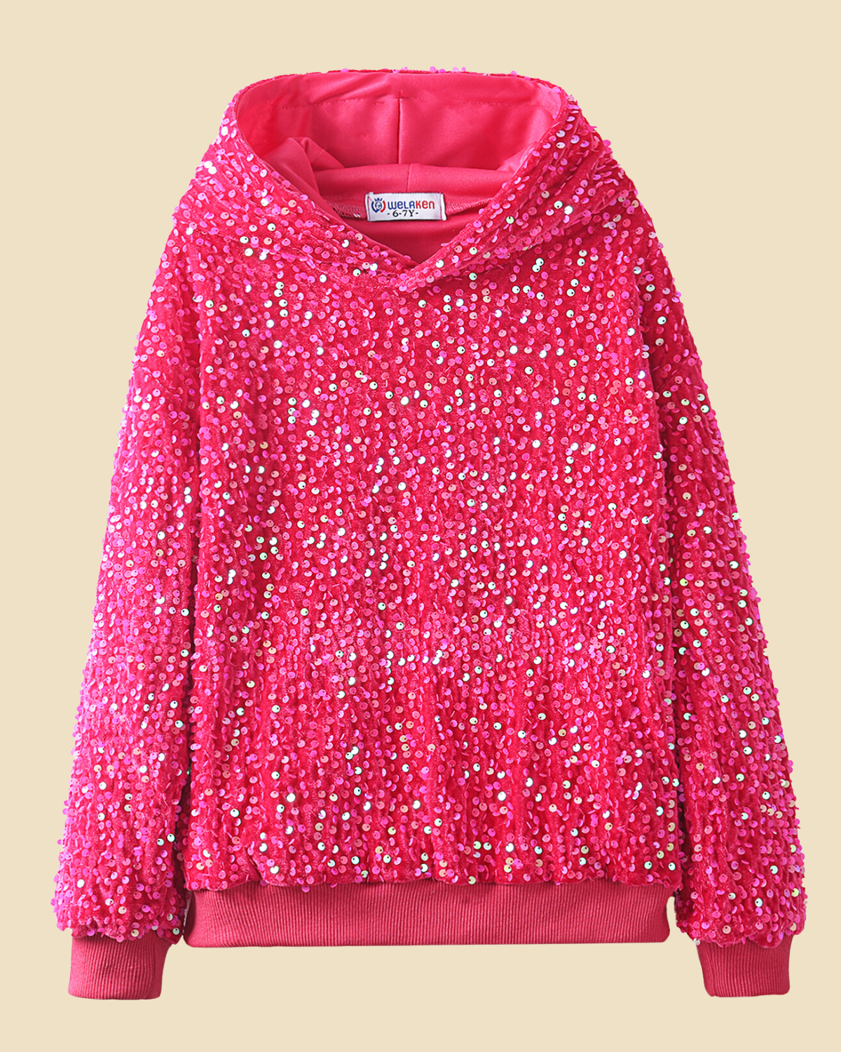 Sparkle & Shine: Girls' Sequin Sweatshirt with Pockets