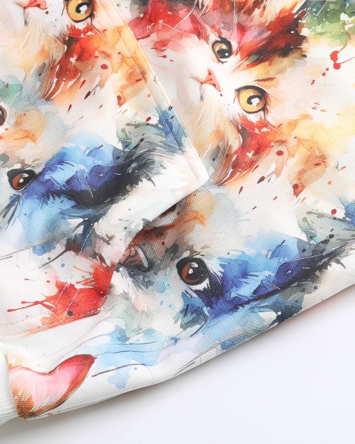 Purfectly Tie-Dyed: Girls' Cat Print Hoodie