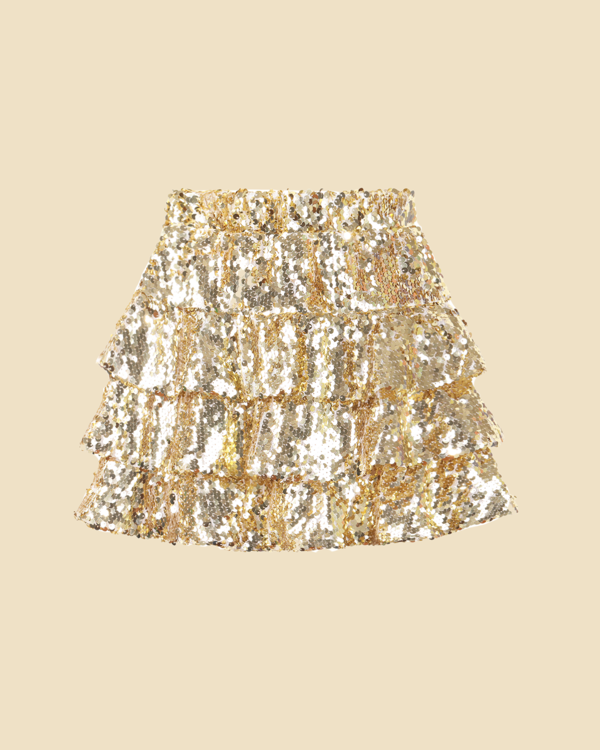 Girls Three Layer Sequin Ruffle Skirt