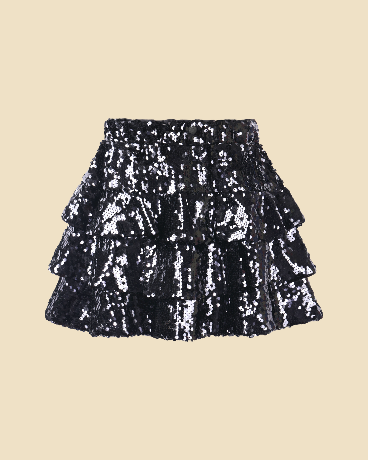 Girls Three Layer Sequin Ruffle Skirt