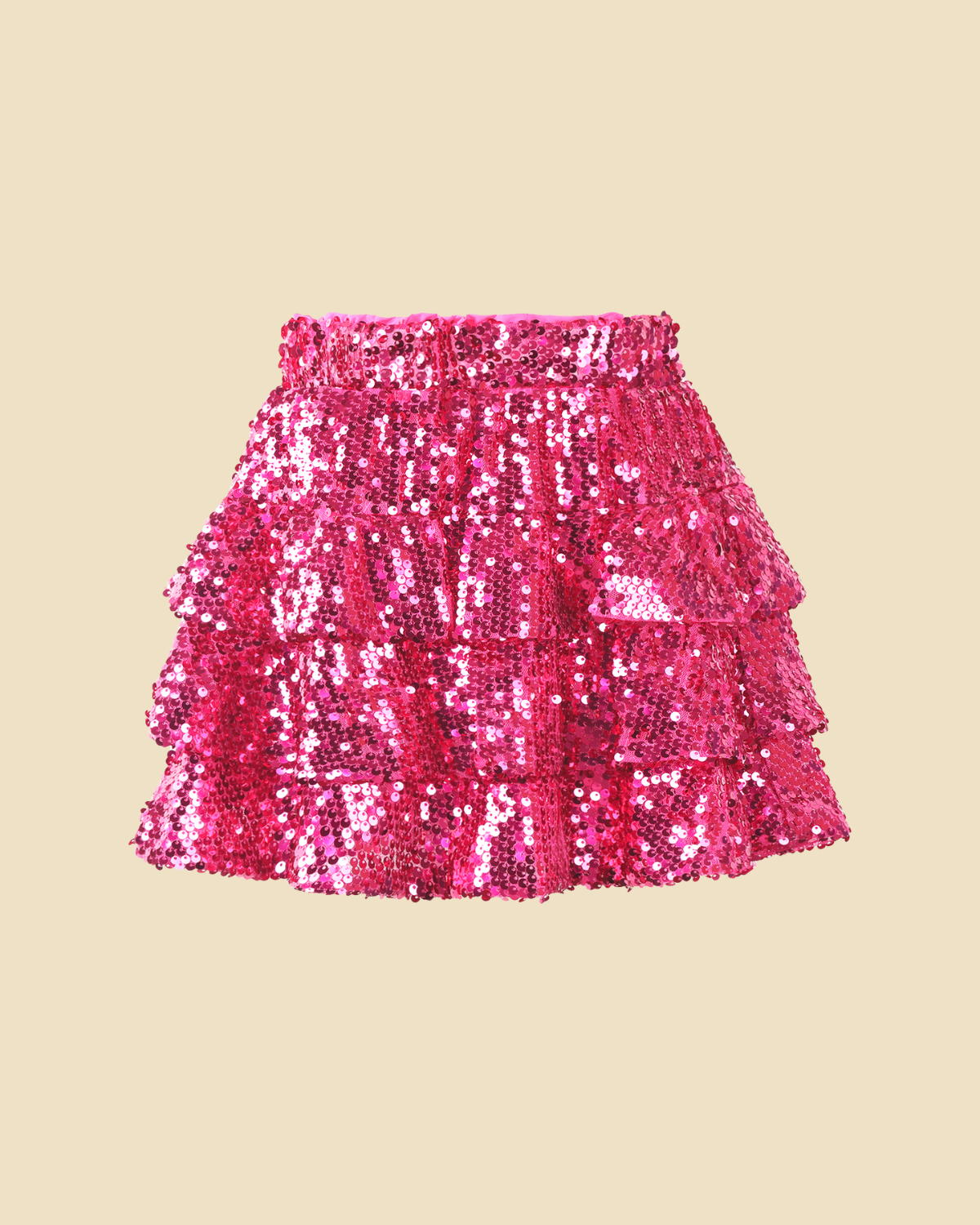 Girls Three Layer Sequin Ruffle Skirt