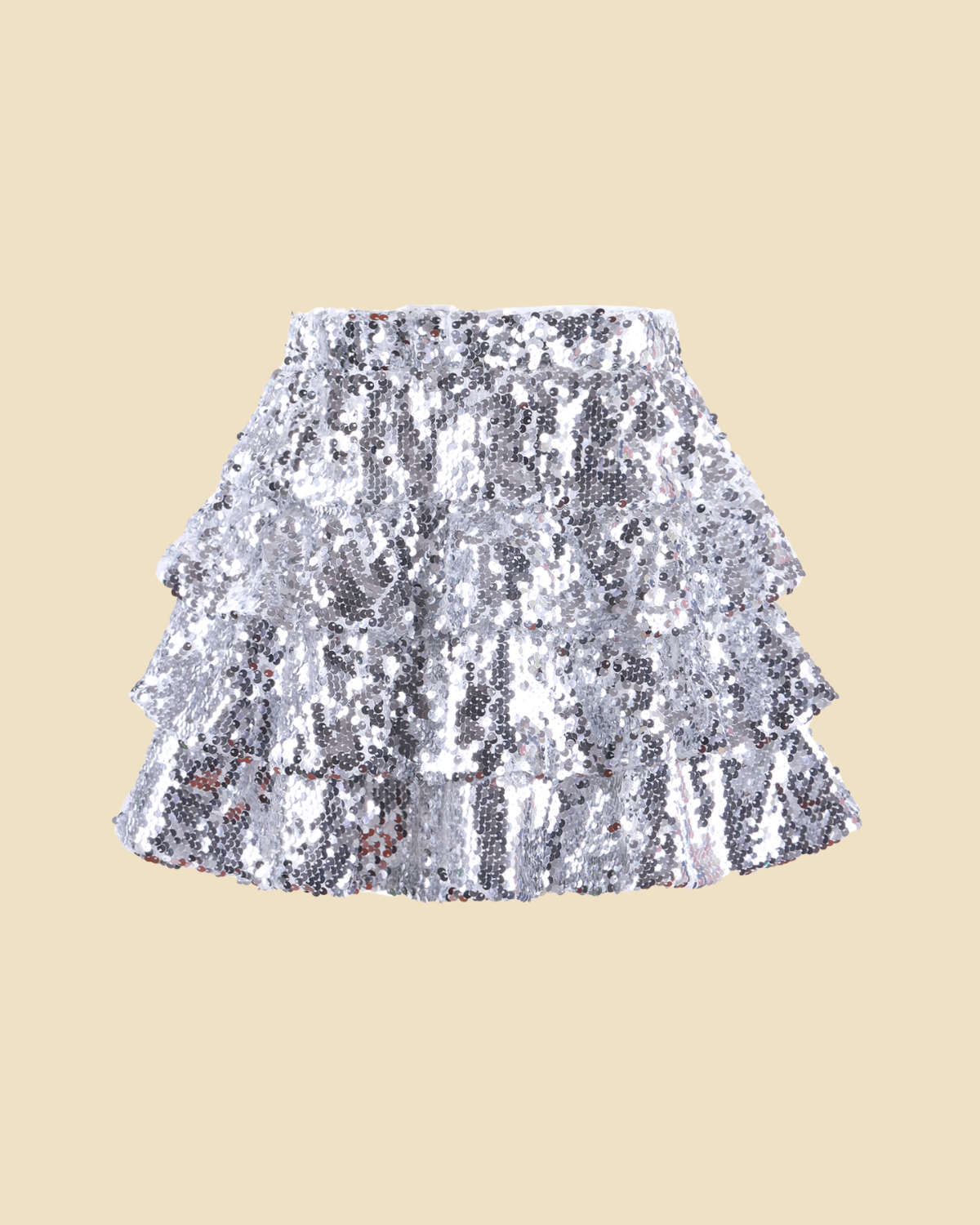 Girls Three Layer Sequin Ruffle Skirt
