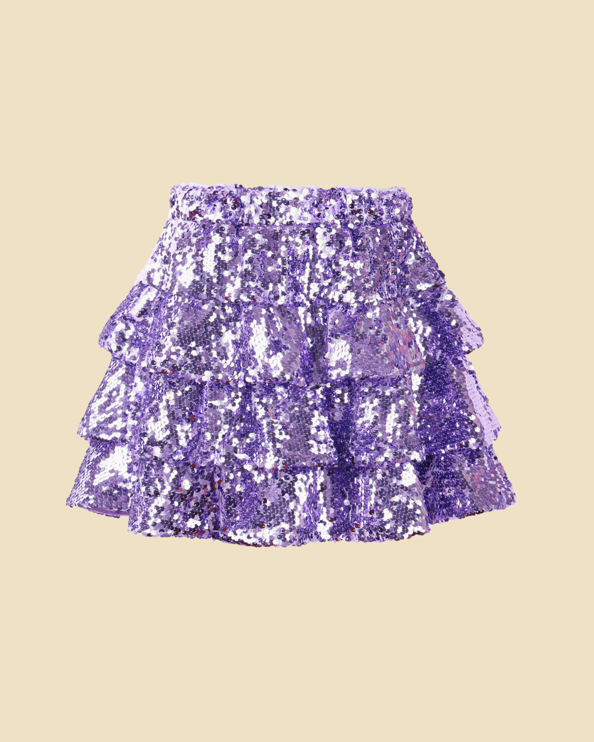 Girls Three Layer Sequin Ruffle Skirt