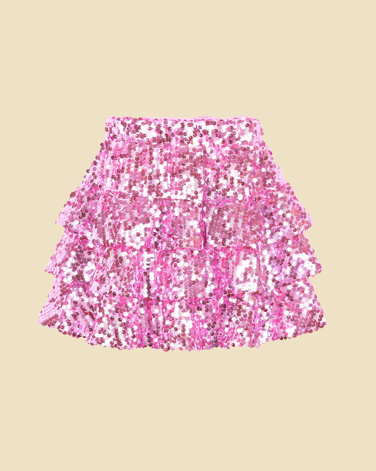 Girls Three Layer Sequin Ruffle Skirt