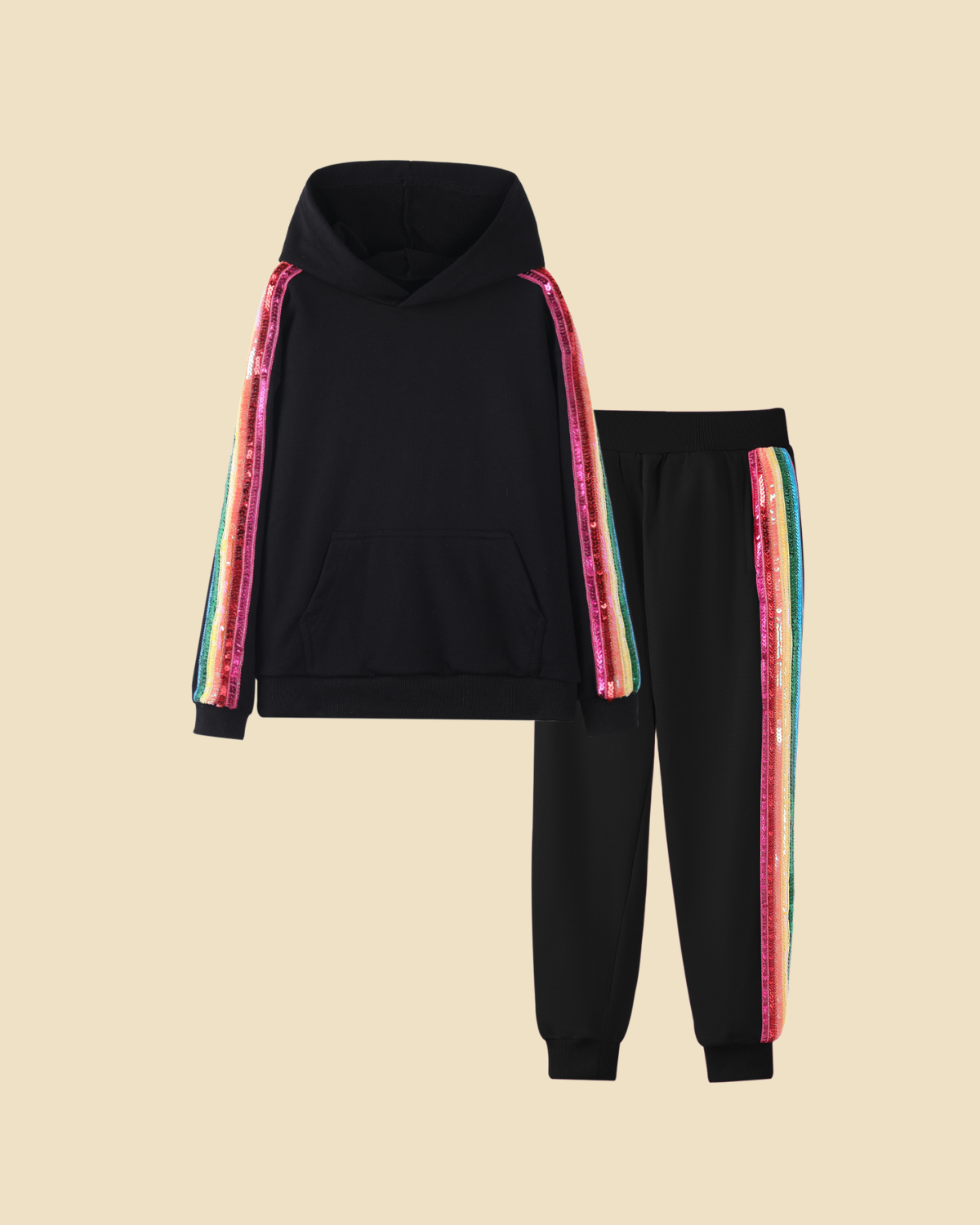 Rainbow Sequin Tracksuit Set
