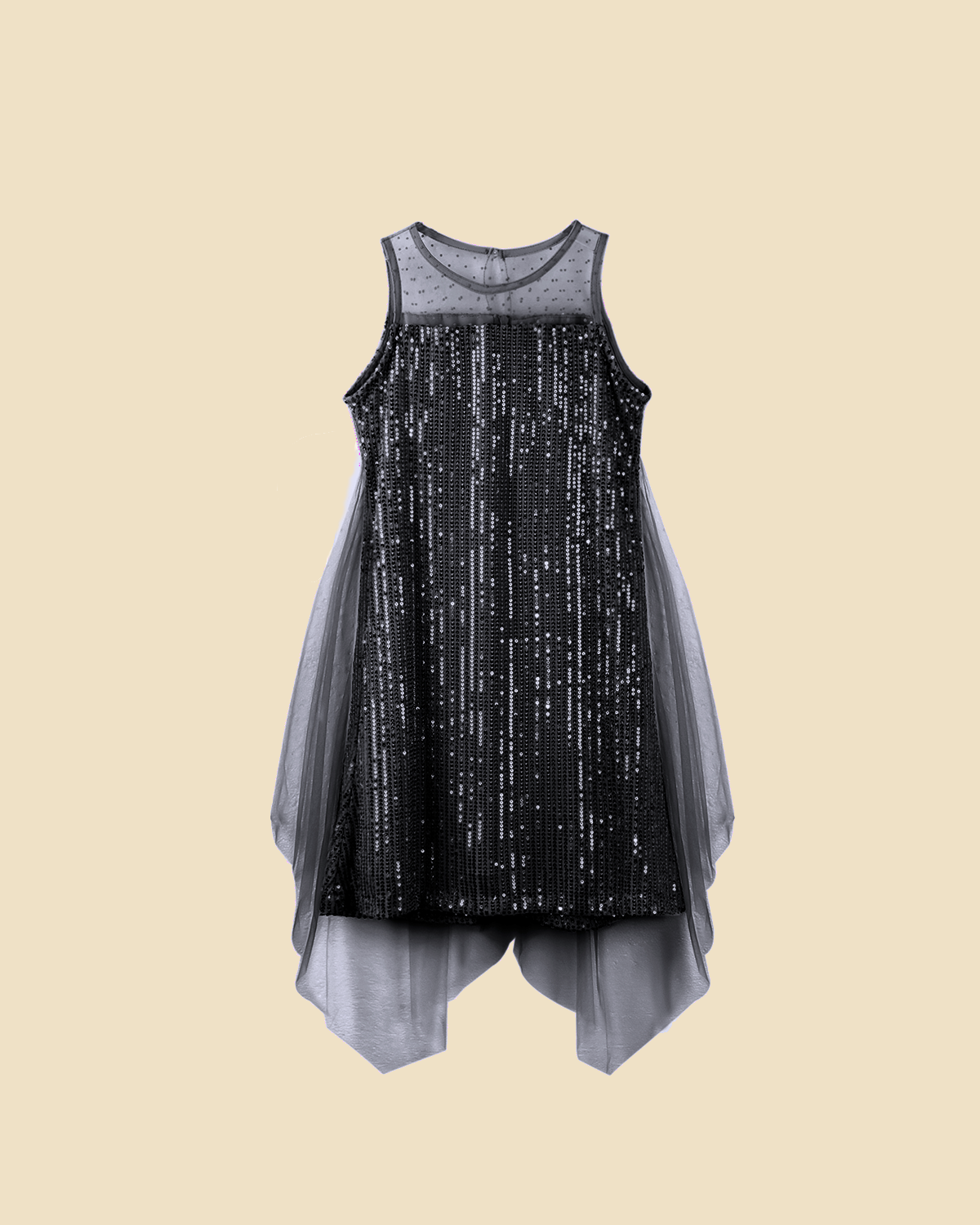 Girl Sequin Party Mesh Dress