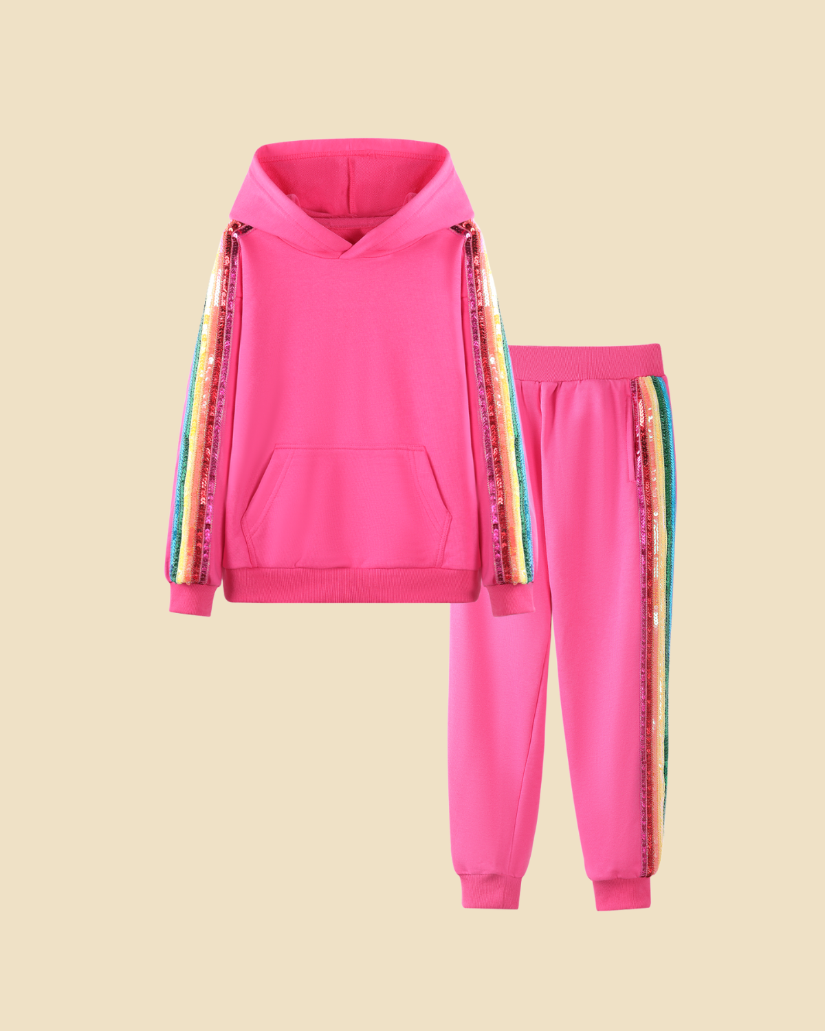 Rainbow Sequin Tracksuit Set