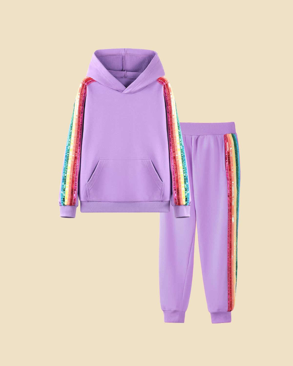 Rainbow Sequin Tracksuit Set