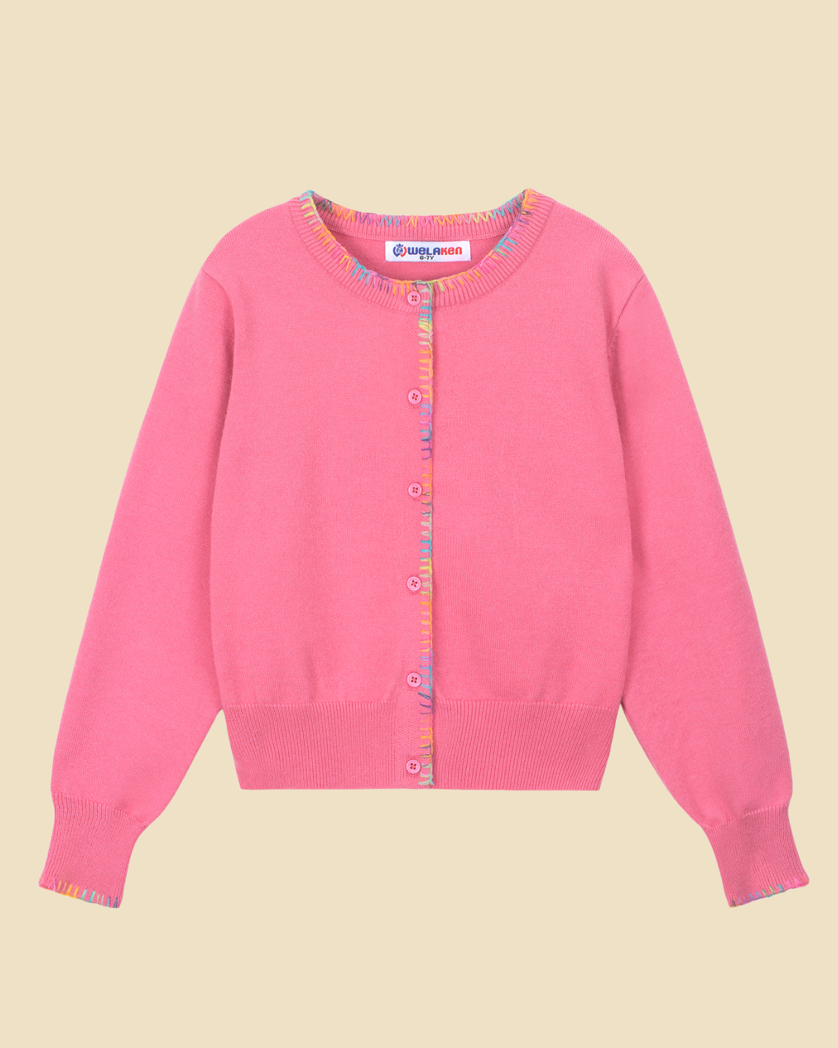 Rainbow Trim Cardigan
