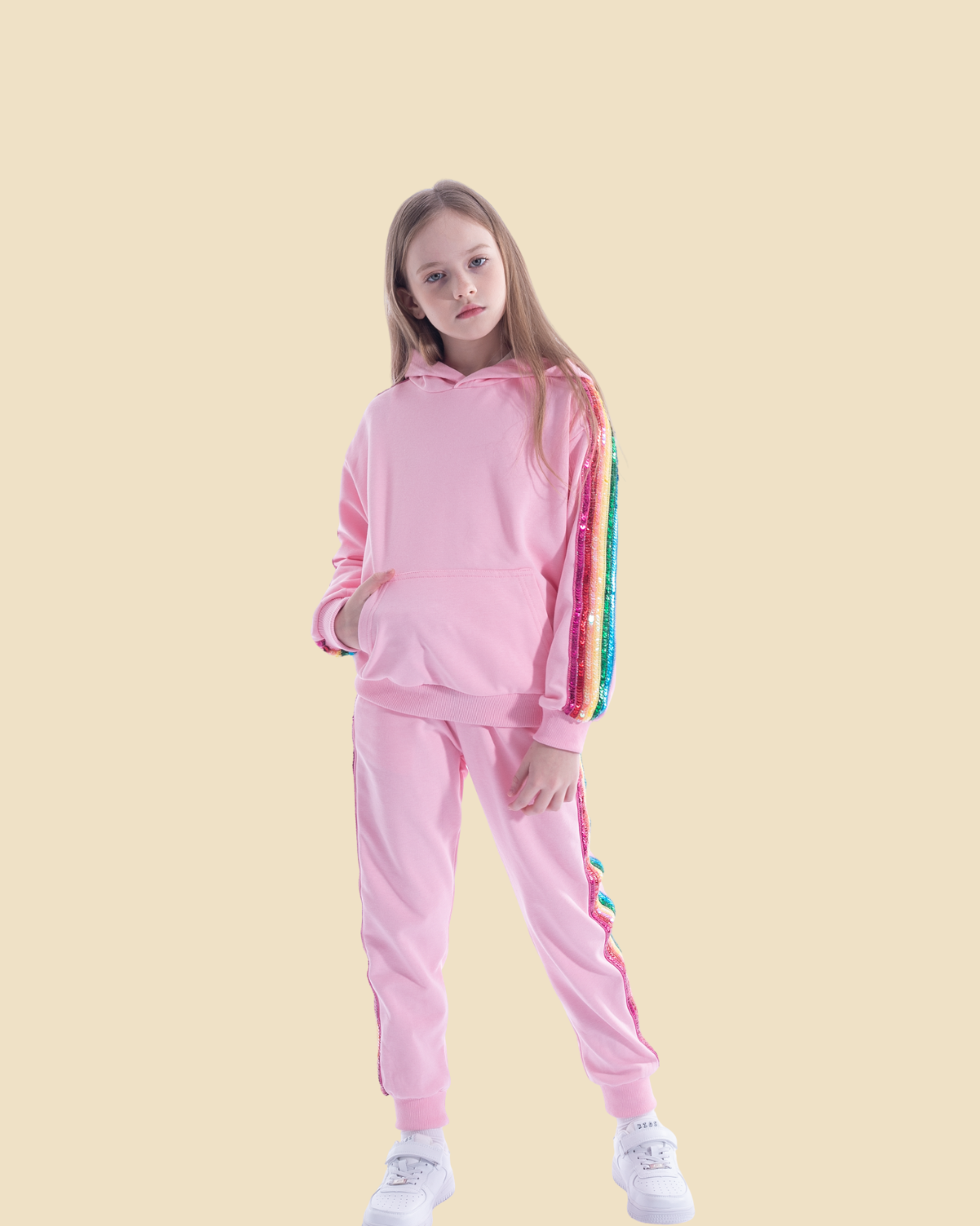 Rainbow Sequin Tracksuit Set