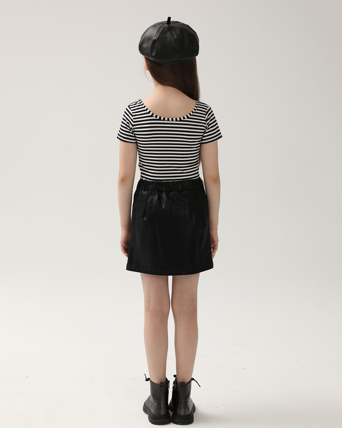 Sassy Chic: Girls' Faux Leather Short Skirt