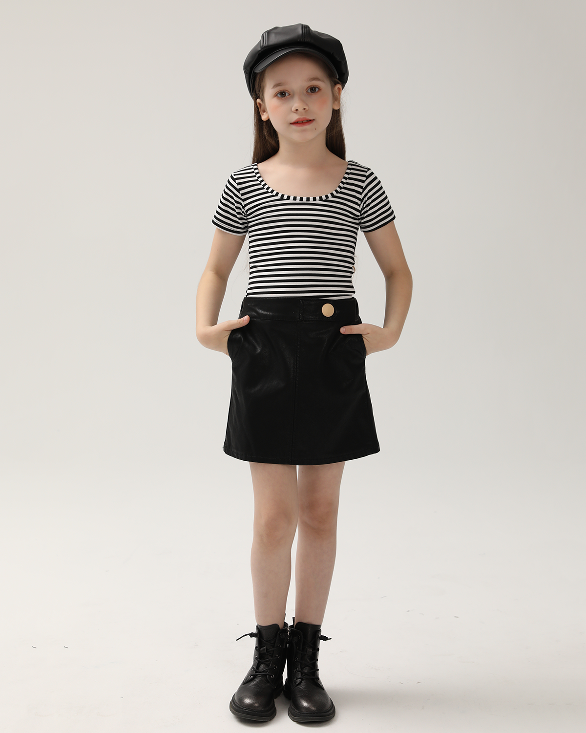 Sassy Chic: Girls' Faux Leather Short Skirt