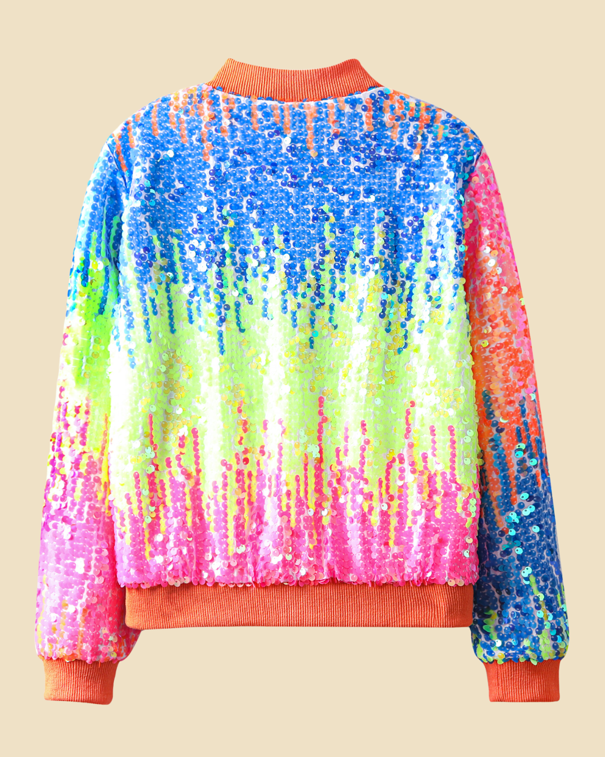 Glitter Galore: Girls' Lightweight Ombre Sequin Bomber Jacket
