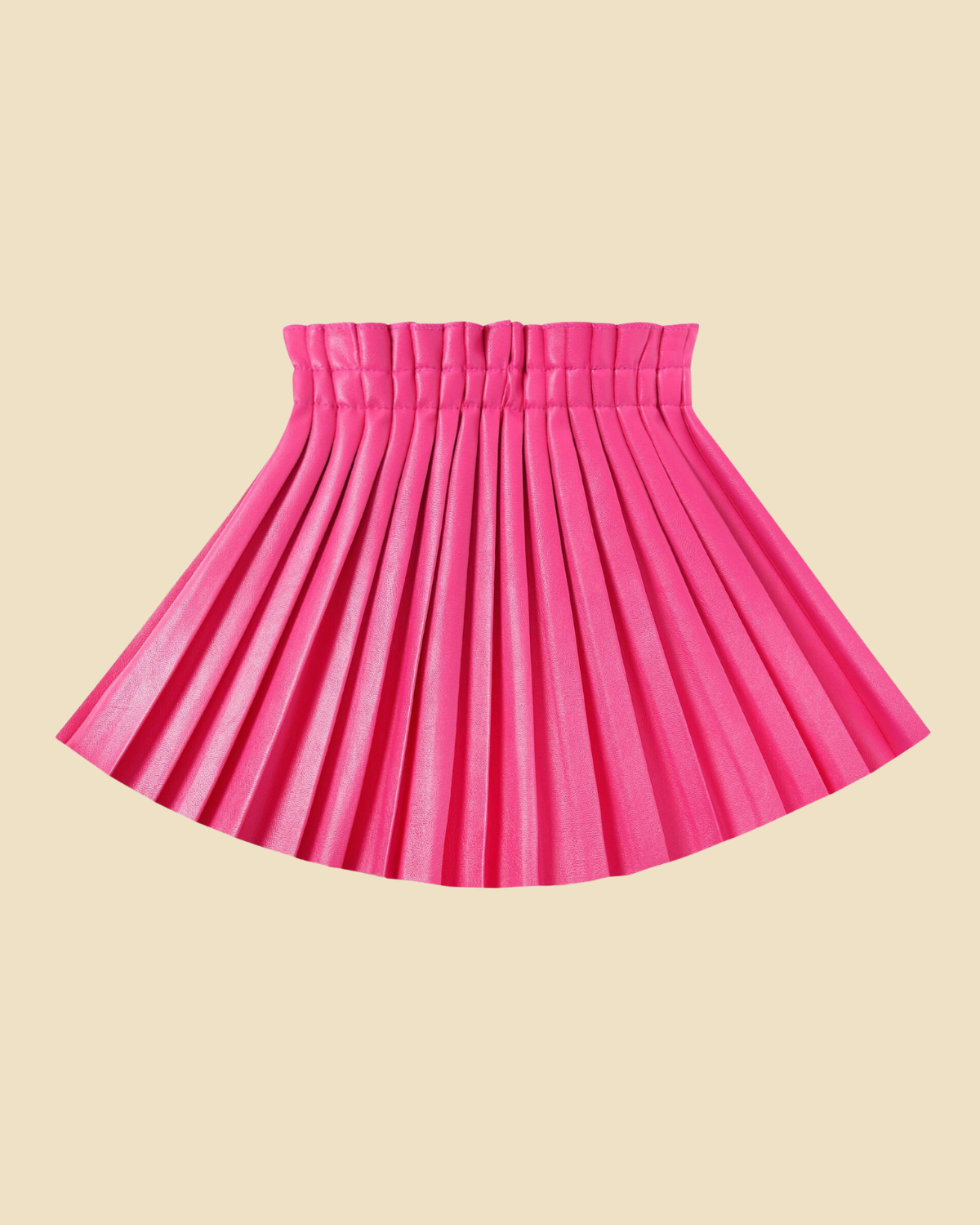 Swing into Style: Girls' Faux Leather Pleated Skirt