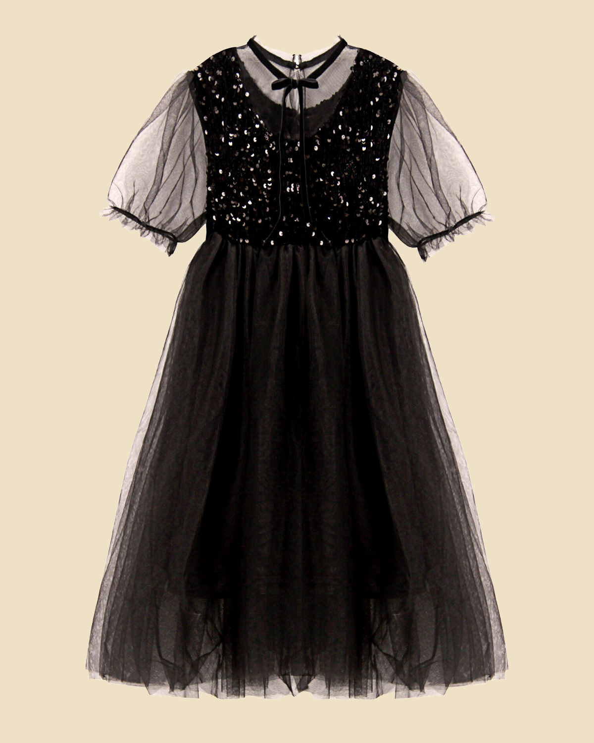 Sparkling Starlight: Girls' Sequin Tulle Party Dress