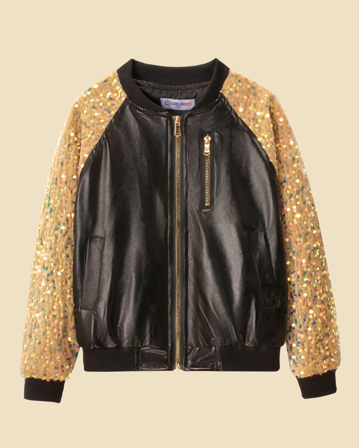 Sequin Metallic Bomber Jacket