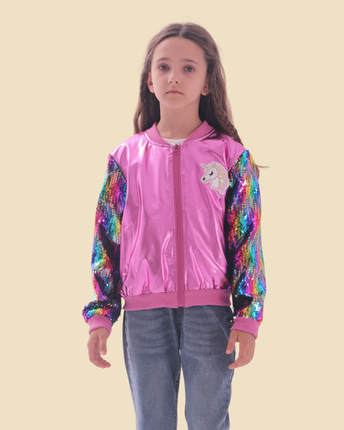 Unicorn Sequin Bomber Jacket