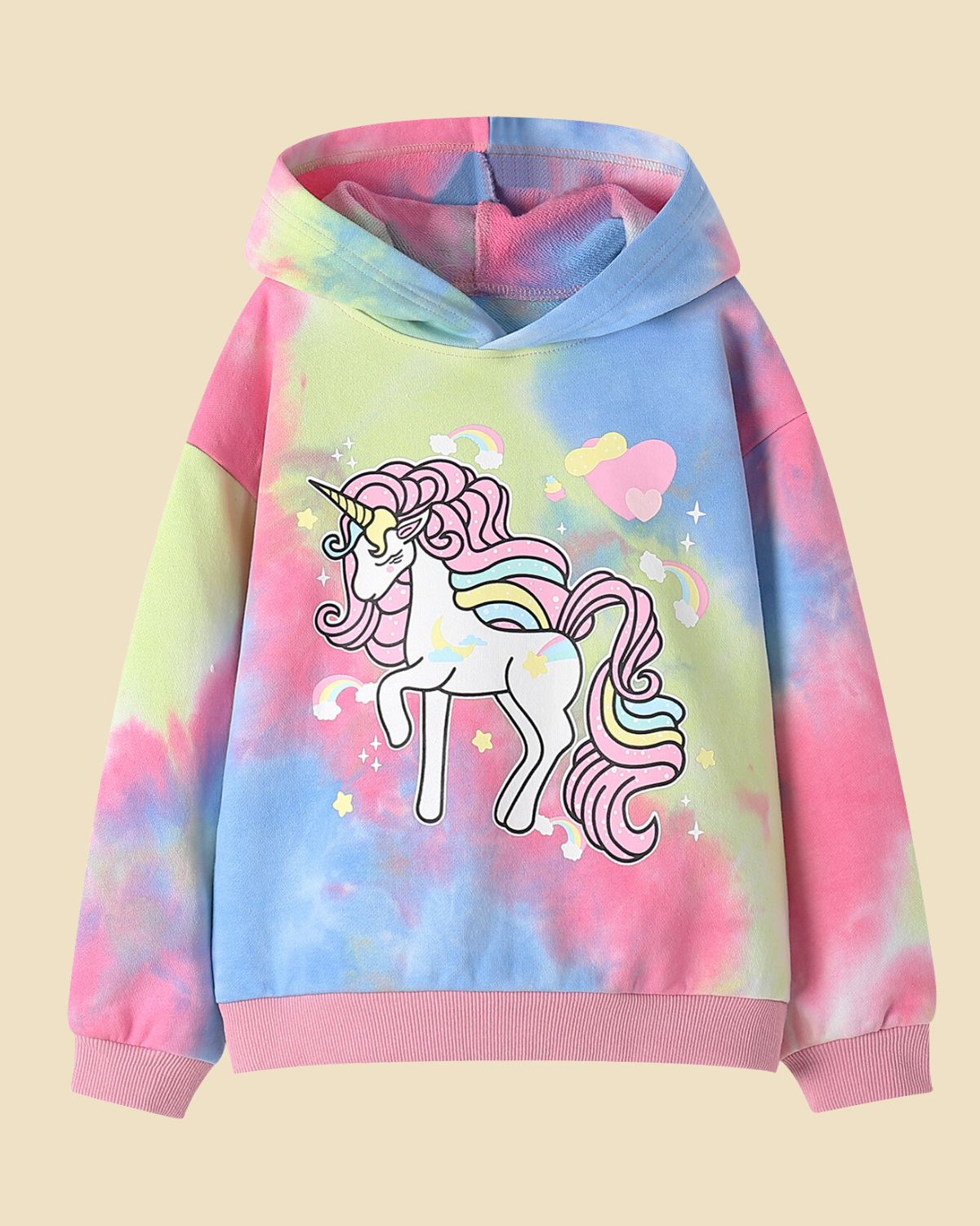 Tie-Dyed Print Hooded Sweatshirt