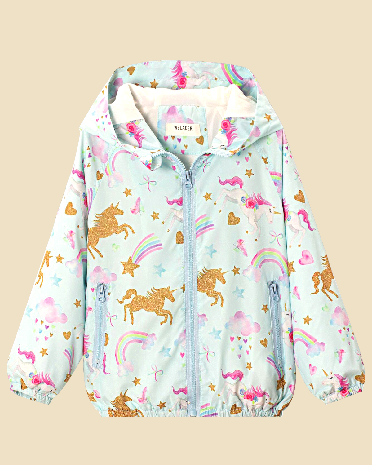 Lightweight Unicorn Print Jacket Blue