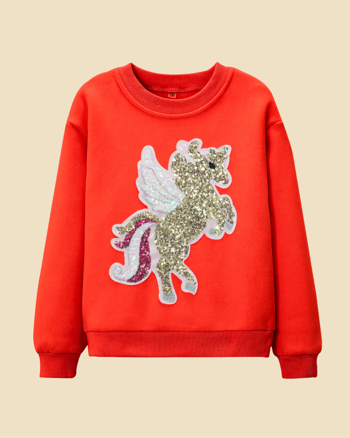 Sparkly Unicorn Print Fleece Sweatshirt