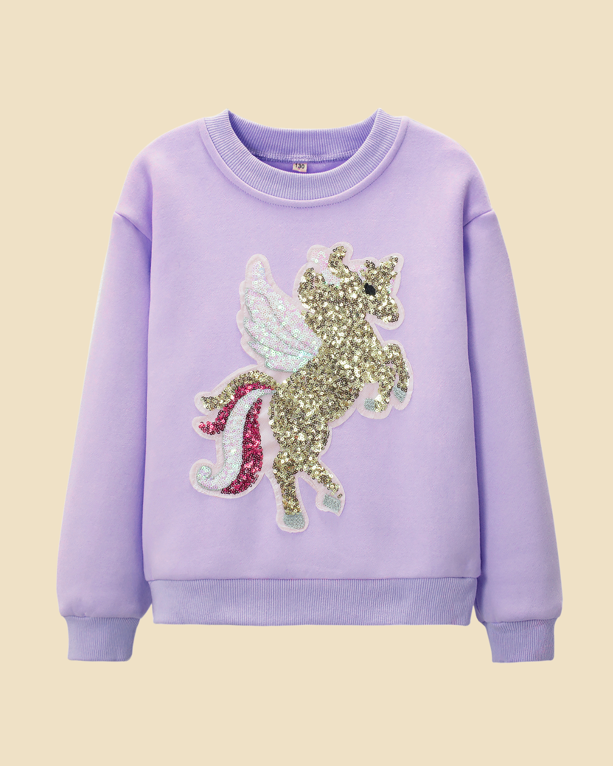 Sparkly Unicorn Print Fleece Sweatshirt