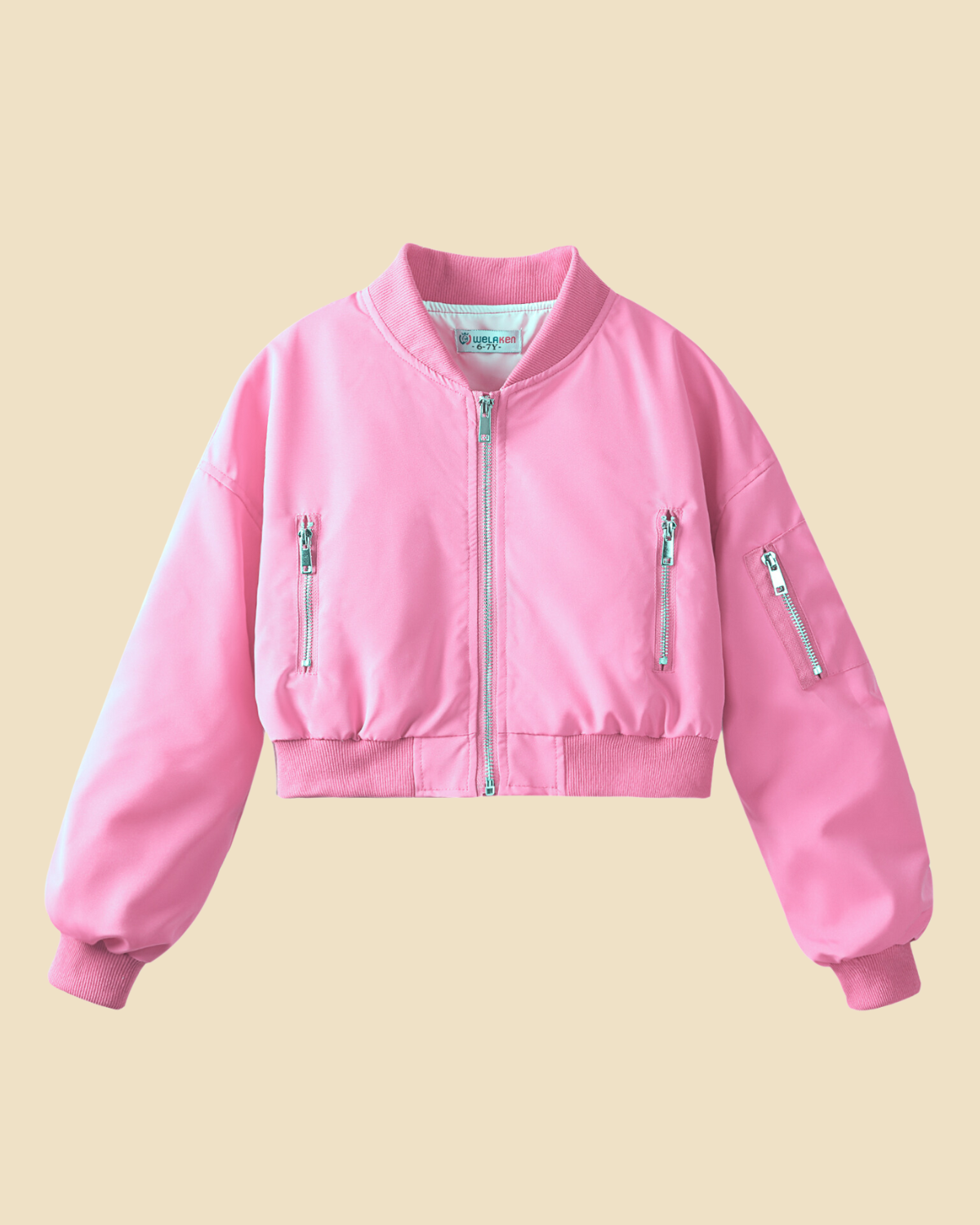 Fly High: Girls' Lightweight Multi-Pocket Bomber Jacket