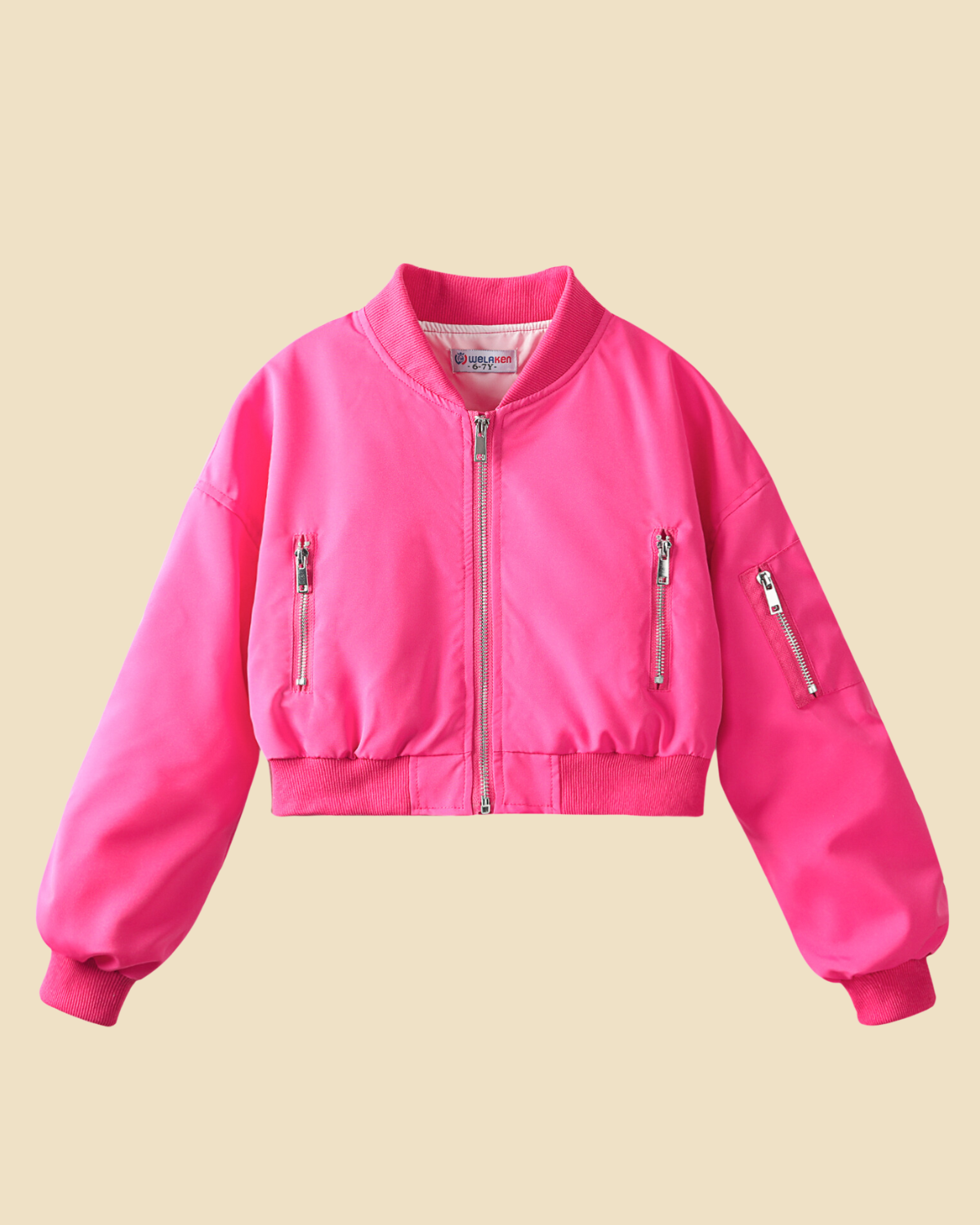 Fly High: Girls' Lightweight Multi-Pocket Bomber Jacket