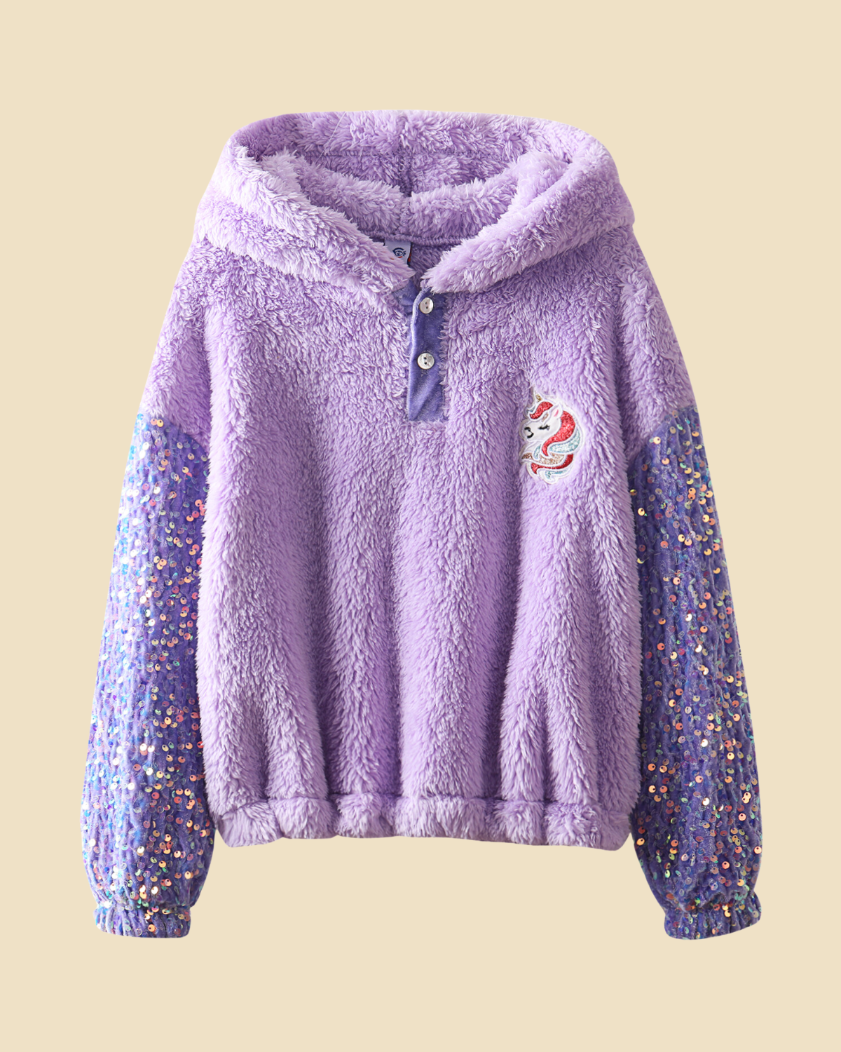 Enchanting Unicorn: Girls' Sherpa Fleece Sweatshirt