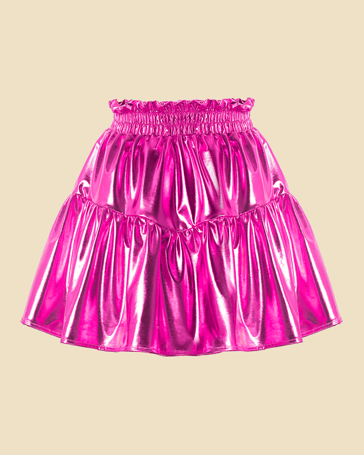 Twinkle Twirl: Girls' Shiny Metallic Skater Skirt