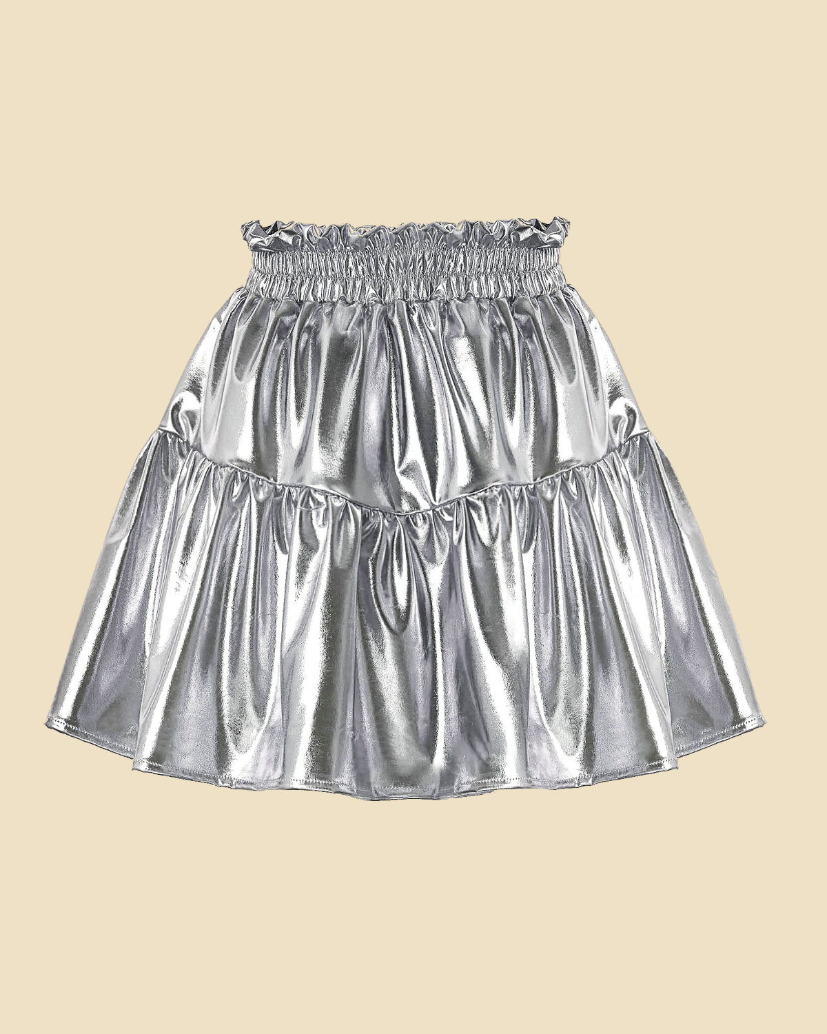 Twinkle Twirl: Girls' Shiny Metallic Skater Skirt