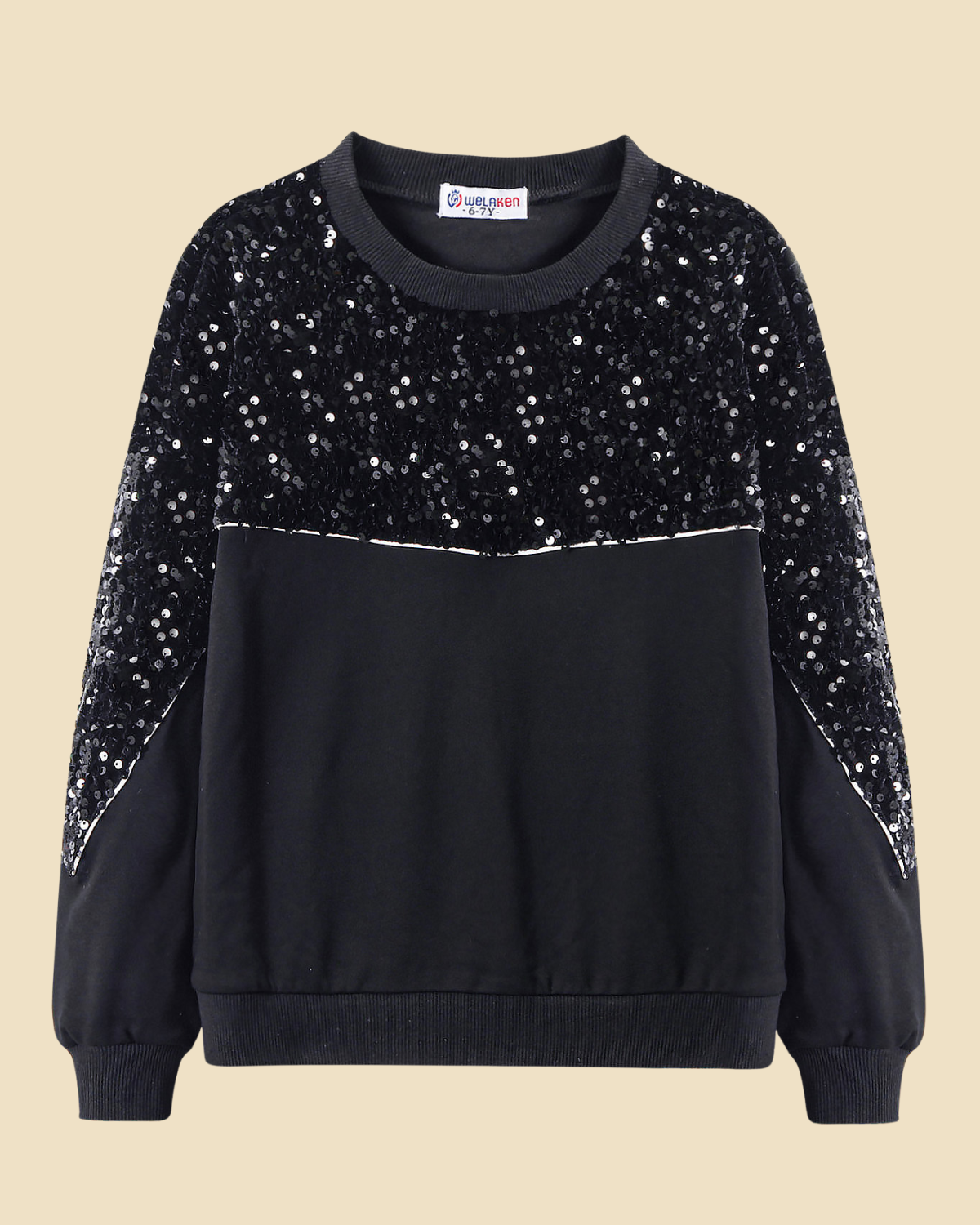 Shimmering Stars: Girls' Sparkling Sequin Sweatshirt