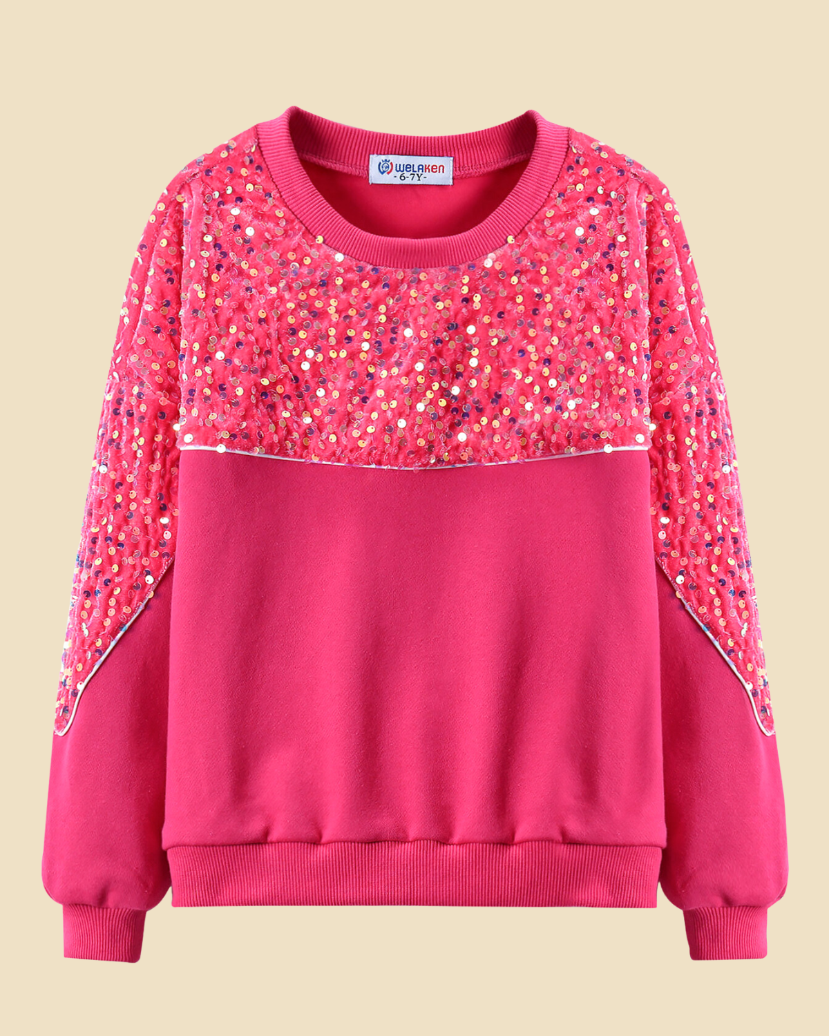 Shimmering Stars: Girls' Sparkling Sequin Sweatshirt