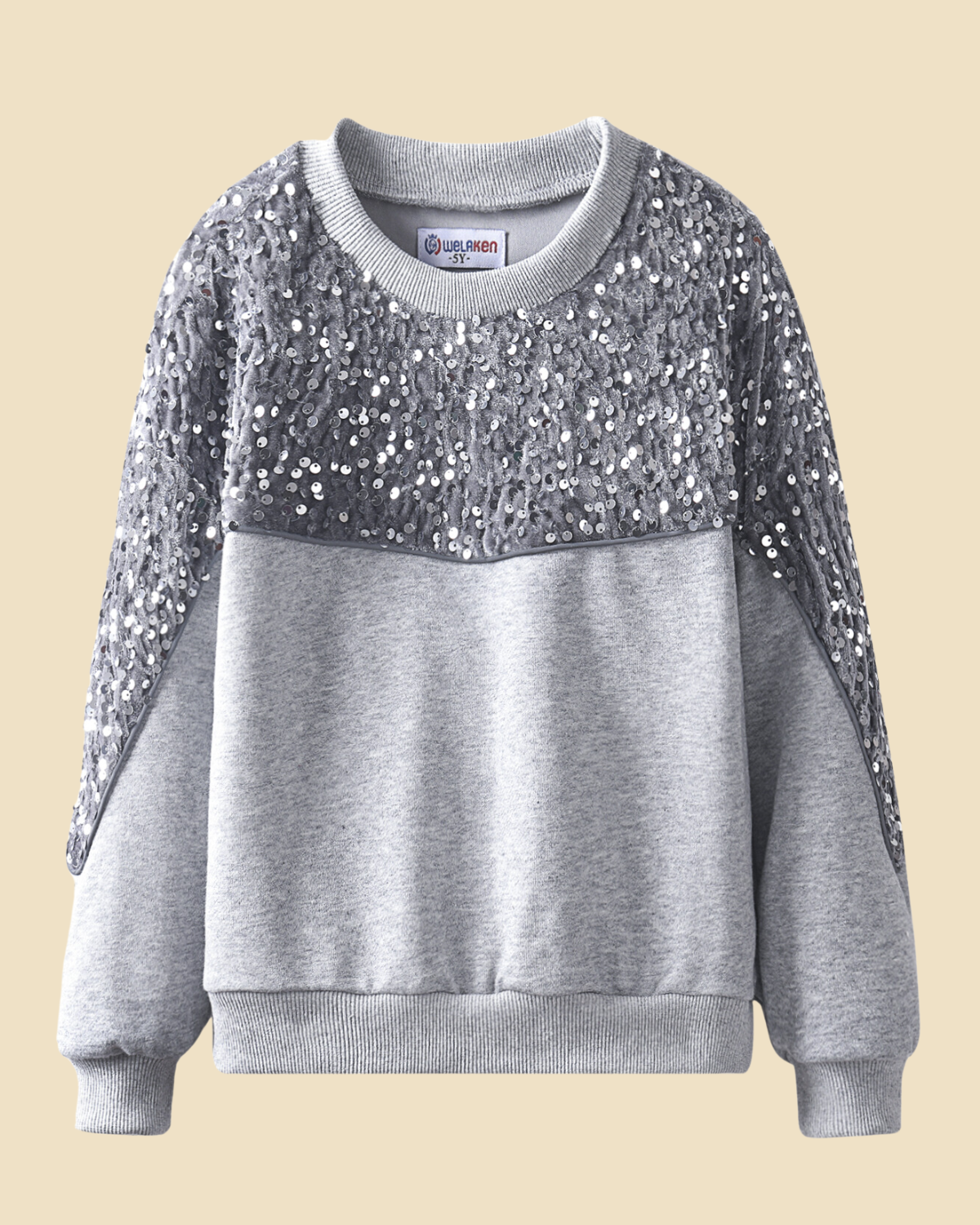 Shimmering Stars: Girls' Sparkling Sequin Sweatshirt