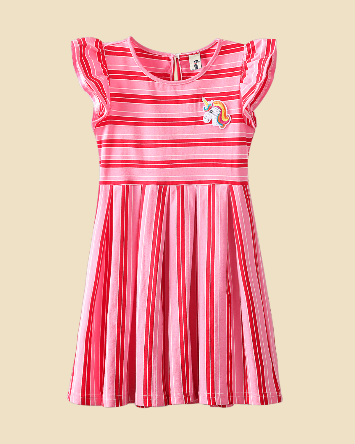 Magical Stripes: Girls' Unicorn Striped Dress