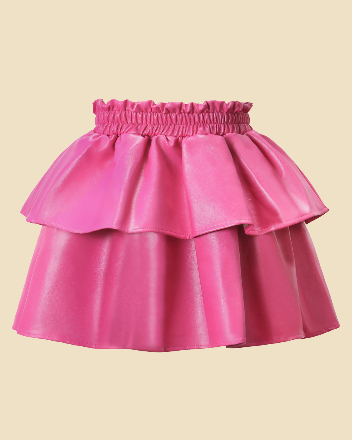 Sweet Treats: Girls' Double Layer Faux Leather Skirt